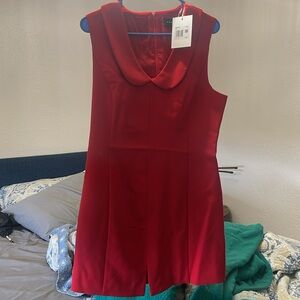 ENDLESS ROSE Shawl Lapel Mini Dress in Red NWT